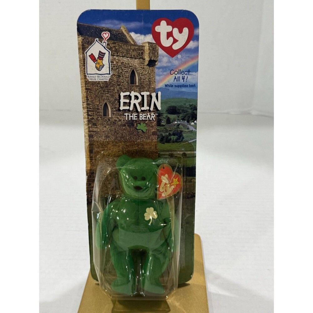 Ty Erin The Bear Beanie Babies 1999 McDonalds with Rare 1993 Errors New